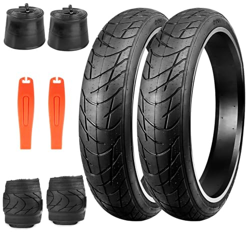 ZUKKA - Set di 2 pneumatici per bicicletta elettrica 26 x 3,0 - Pneumatici con grasso 70-559 pieghevoli e 2 camere d'aria da 26 - 26 x 3,0 AV35 mm - Heavy Duty - Per bicicletta elettrica da montagna