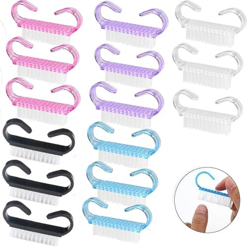 RXKFIGX 15 Cepillos Para Limpiar Uñas Con Mangos Con Mango De Plástico Cepillo Cepillo de Mano de Plástico Cepillo de Limpieza de Uñas Cepillo De Uñas para Limpieza y Limpieza de Uñas