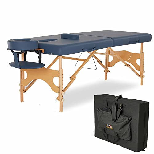 Lettino da massaggio pieghevole portatile con borsa per il trasporto, 2 sezioni, letto da massaggio spa capacità 250 kg, facile da installare, leggero, altezza regolabile 58 81 cm