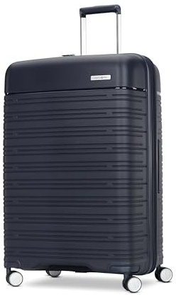 Samsonite Elevation Plus - Large Hardside Luggage - Scratch Resistant Polypropylene Shell, RightHeight™ Adjustable Handle, Integrated AirTag Holder, TSA Lock, WetPak™ Compartment - Midnight Blue