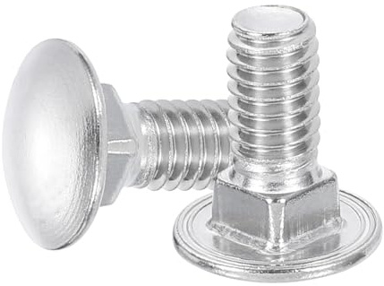 sourcing map 8Pcs Carriage Bolts, 5/16-18x3/4 Stainless Steel 18-8 (304) Round Head Square Neck Screws Bolt Screw for Fastening Accessories - Silver