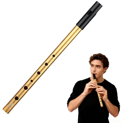 1 Flauta Irlandesa Tin Whistle en Re, Aleación de Aluminio, Sonido Tradicional Celta, Ligera y Resistente, Fácil de Tocar para Principiantes y Estudiantes