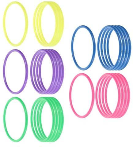 Homoyoyo Jeu de Lancer D'anneaux en Plastique Solide 10 Cm, 24 Pièces pour Garçon et Filles, Extérieur Interactif, Coordination Motrice et Activités Ludiques en Plein Air