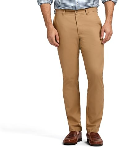 IZOD American Chino Herrbyxor, flat front, rak passform