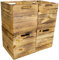 4er Set Holzkiste Aufbewahrungskiste passend für alle Kallaxregale und Expidit Regale Kallaxysteme Weinkiste Obstkiste Regalkiste Maße 33x37,5x32,5cm Kallaxkiste Einsatz (4er set geflammt)