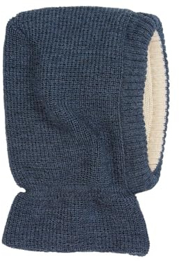 Bio Baby und Kinder Schalmütze 100% Bio-Baumwolle (kbA) und Schurwolle, Jeans, 50/52