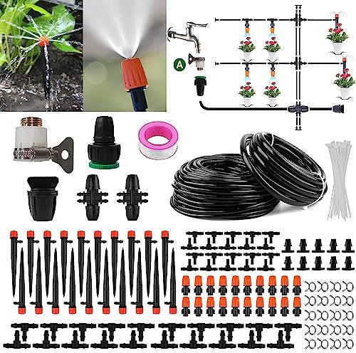 ILIKEPOW Bewässerungssystem Garten, 30M + 5M Tröpfchenbewässerung Kit, Automatische tropfbewässerung Sprinkleranlage, Bewässerungsanlage für Balkon Terrasse Pflanzen