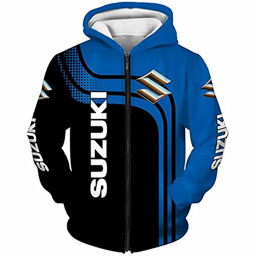 SPONYBORTY Hoodies,Chaquetas,Camiseta,Pantalones-Cortos Su-Zuki 3D Completo Impresión Cárdigan Delgado Hombre Y Mujer Casual Poliéster Sweatshirt Suelto/A/L