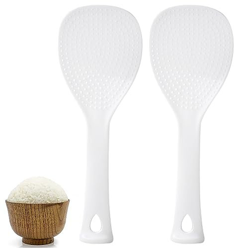 TULEBOLIAN 2 cucchiai verticali per riso, in plastica antiaderente, per cucina, ristorante, bianco