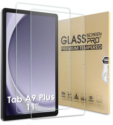 Bighan Protector de Pantalla Compatible para Samsung Galaxy Tab A9+ / A9 Plus 2023 (11 Pulgadas), 2 Pack Cristal Templado Compatible para Samsung Tab A9 Plus, dureza 9H, antiarañazos, sin burbujas