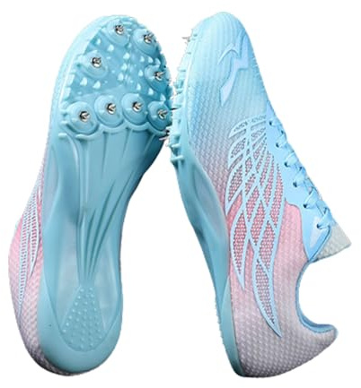 Scarpe da Atletica Leggera antiscivolo Unisex Scarpe da Atletica 8 Chiodi Spikes Tacchetti da Corsa Campestre Scarpe da Corsa Professionali da Competizione per Atletica,a media distanza,35-45 EU