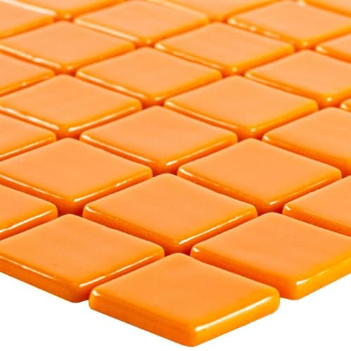 Glas Pool Schwimmbad Mosaik Fliesen Matte Pixley Orange Bad Dampfdusche Hamam