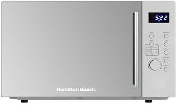 Hamilton Beach Microwave, 30L, 3100W, Combination Microwave with Grill, 8 Presets, Defrost Function, Multi-Functional Cooking, 5 Power Settings, Grill Rack, Silver - HB30LS01