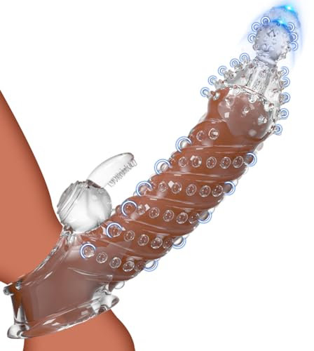 Verdickte Penishülle, 21 cm Penis Sleeve mit Top-Perlen, Intensive Stimulation Penishülle, Sexspielzeug für die Männer Penis Hülle Penismanschetten für Penisverlängerung und Erektionsverbesserung
