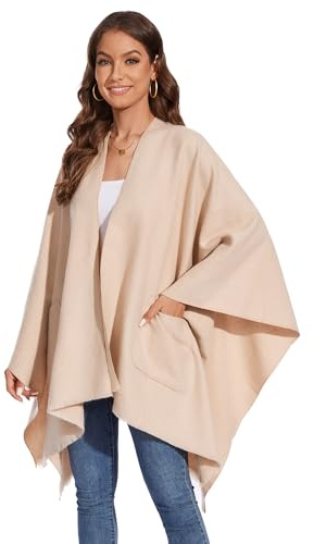 colornival Women's Front Open Shawl with Pockets Soft Cardigan for Spring, Autumn, and Winter