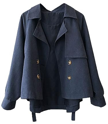 Trench court pour femme beige : veste demi-saison automne élégante veste pour femme double boutonnage trench manteau chaud coupe-vent classique coupe-vent veste d'affaires veste demi-saison hiver