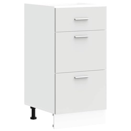 vidaXL Unterschrank Weiß 40x46x81,5 cm Holzwerkstoff, Küchenschrank, Schrank Küche, Unterschrank Küche, Küchenmöbel, Küchenzeile, Standschrank Küche