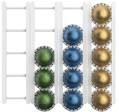Organizador de Almacenamiento para Cápsulas de Café,Contenedor Almacenamiento para Cápsulas Café Montaje en Pared - Estante 20 Compartimentos sin Taladro Soporte Hogar Accesorio Cocina