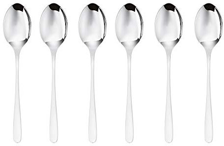 Sambonet 52553A37 Moccalöffeln-Set 6-Teilig, Moka-Löffelset für den Kaffeegenuss, aus Edelstahl 18/10, Grau