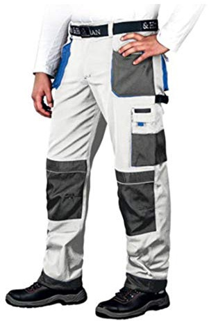eber & Hollman arbetsbyxor för män, LH-FMN-T B, 65% polyester 35% bomull 270 g/m2, byxor med fickor för knäskydd, 9 multifunktionella fickor + ögla och nyckelkrokar