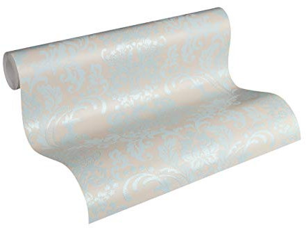 Livingwalls Vliestapete mit Glitter Neue Bude 2.0 Tapete mit Ornamenten barock 10,05 m x 0,53 m beige braun grün Made in Germany 361662 36166-2