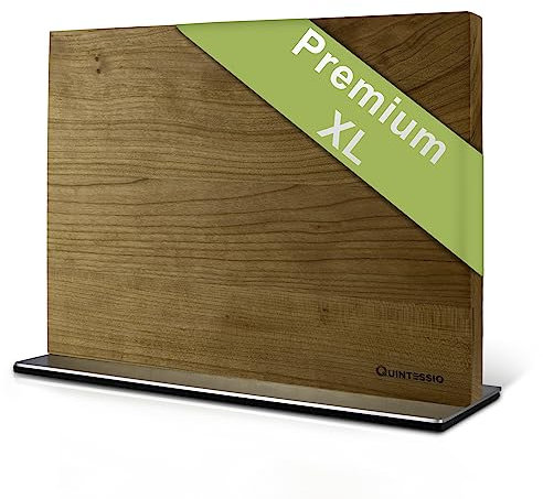 QUINTESSIO - XL portacoltelli da cucina magnetico - ceppo coltelli vuoto magnetico bifacciale - porta coltelli da cucina - ceppo coltelli da cucina vuoto - ceppo coltelli vuoto in legno - ciliegia