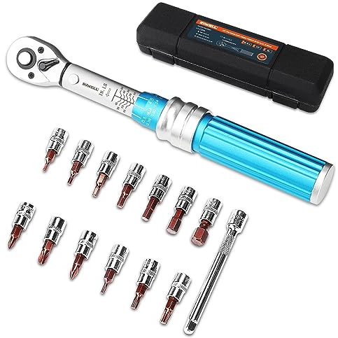 Inwell Drehmomentschlüssel-Set, 1/4-Zoll-Antrieb, 1-6 Nm, für Fahrrad, Zielfernrohrmontage, Schießerei und Wartung