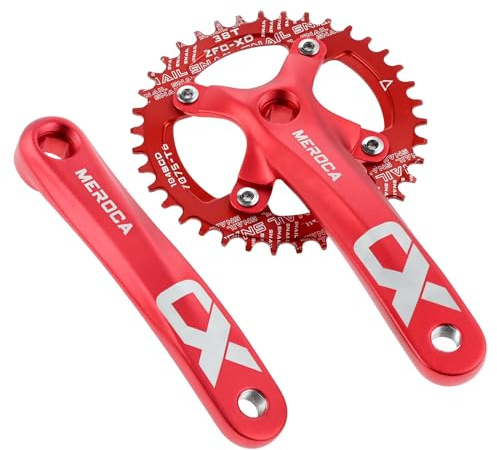 SURIEEN Mountain Bike Crankset, MTB Square Taper Crankset with 170mm Arm 104 BCD, Compatible with Single Speed Bicycle and 8/9/10/11 Speeds Bicycles, 34T/38T/40T/42T Bike Single Speed Crankset