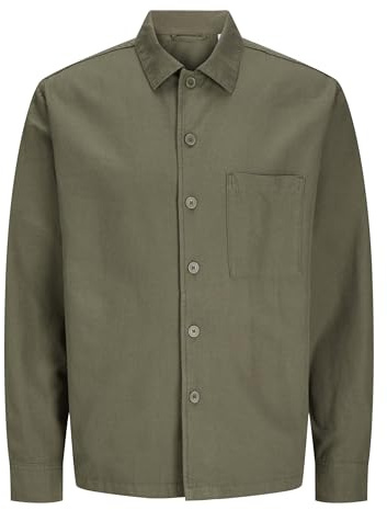 Jack & Jones JJEURBAN Edge LS SN - Camiseta para Hombre, Noche de Oliva, S