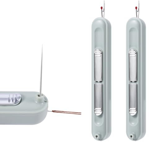 2 St 2-in-1 Nadeleinfädler und Nahttrenner, Werkzeuge zum Einfädeln und Entfernen von Fäden Dehnbar Nahttrenner zum Nähen Nadeleinfädler und Nahttrenner für Bastelarbeiten Quiltzubehör (Grün)
