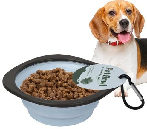 Portabel Hundskål Kompakt vatten- och matskål med karbinhake