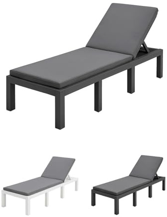 Jardin202 - Tumbona Multiposición para Exterior - Hamaca Elegante y Moderno Resistente a los Rayos UV | Unidad (Gris Antracita)