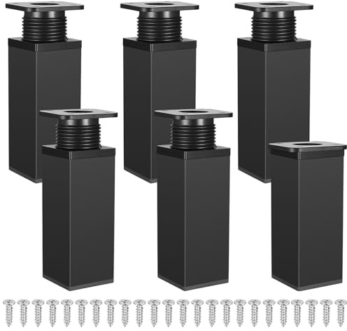 Gaomoeny 6 Pezzi Piedini per Mobili Regolabili Altezza, Gambe Base per Scrivania Mobili, Piedini per mobili per Armadietto, Divano, Tavolo, Letto Gambe