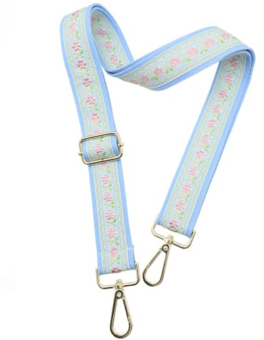 LVYOUME Crossbody Straps for Purses gold Hardware Purse Strap Wide Shoulder Strap Adjustable Replacement,Retro Jacquard Embroidery for Shoulder Bags