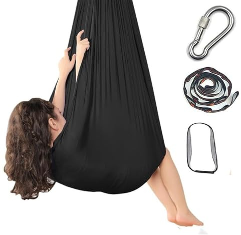 Silla Hamaca Colgante for Exteriores e Interiores, Ligera y portátil, Perfecta for Acampar(Black)