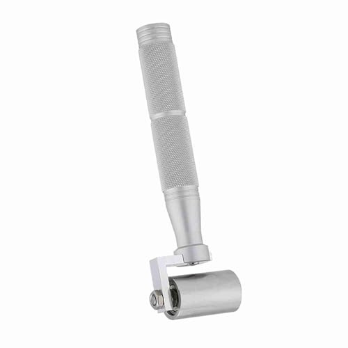 Generic Rostfritt Stål Texturerad Tryckrulle för Tapet DIY, Halkfritt Handrullverktyg för Vanliga och Förtjockade Tapeter, Silver
