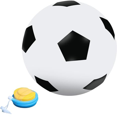 Fotboll Ø 80 cm stor, uppblåsbar vattenboll, uppblåsbar lekboll med pump, PVC fjäderboll, rolig sport softboll fotboll, extra stor strandfotboll, poolleksak för inomhus- och utomhusfest