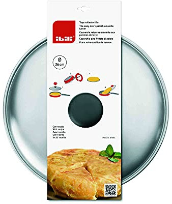 IBILI 715826 Couvercle Retourne Omelette, Fonte, Argent, 26 x 15 x 32.5 cm