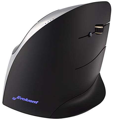 Evoluent Vertical Mouse Corded Right Hand Kabelgebunden Ergonomische Maus Optisch Ergonomisch Schwa VMCR, Schwarz, Silber