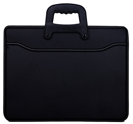 WSLCN Business Sacoche Porte Documents Serviette Porte-documents à Main Rangement Dossiers Trieur A4 Documents Homme Portable Sac et Housse Pour Bureau Commercial Ordinateur Portable Noir