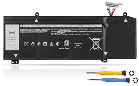 K KYUER 60Wh 1F22N Notebook Batteria per Dell Alienware M15 R1 P79F M17 R1 P37E Dell G5 15 5590 P82F G7 15 7590 P82F G7 17 7790 P40E Gaming Laptop P37E001 01F22N XRGXX 6YV0V JJPFK 0JJPFK 8622M 06YV0V