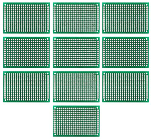 Akozon Leiterplatte 10 Stück 4 x 6cm Doppelseiten Prototyping DIY Löten Universal PCB Circuit Board