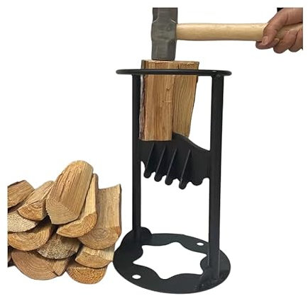 ZOHAIR Distribuidor manual de leña, hacha de cuña - Divisor de leña de hierro fundido hecho a mano, herramienta de corte de leña para el hogar al aire libre (haga clic en seleccionar B)