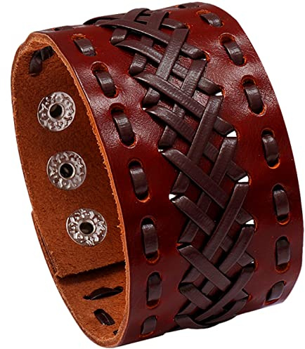 Aroncent 1/2/3/4 läderarmband för män, justerbart brett herrarmband, armkedja, retro, omlottarmband, surfararmband, brun svart