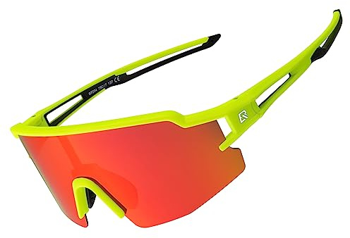 ROCKBROS Gafas de Ciclismo Polarizadas Montura TR90, Gafas de Sol Deportivas con Protección UV400, Gafas para Hombre Mujer MTB Running Conducir Pesca