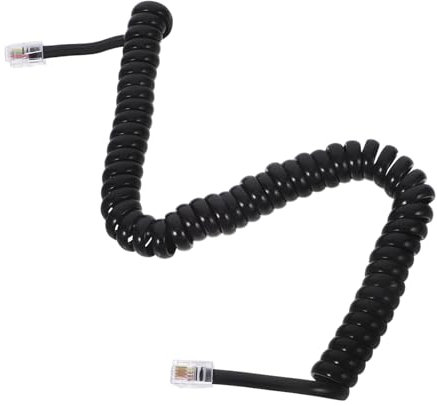 CAXUSD Câble Téléphonique Flexible Spiralé Rj9 2 M Noir Pour Bureau Et Maison