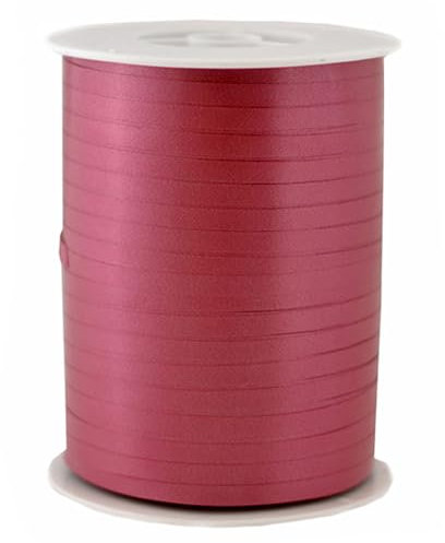Creativery Ruban cadeau 5 mm x 500 m imperméable – 30 couleurs en 5/10/19/31/50 mm – Ruban décoratif en plastique – Ruban en polyester pour attacher les ballons – Ruban pour bricolage – Bordeaux