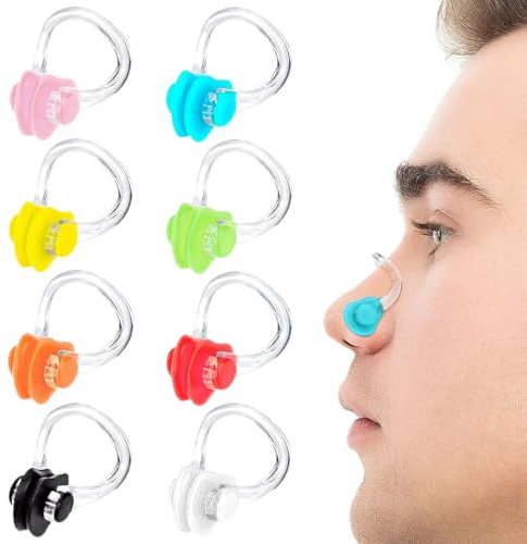 8 Pinzas Pinzas para la Nariz,Nasales De Silicona para Nadar, Silicona Pinzas de Natación Nose Clip de Nariz Protector, Bloqueadores Nasales para Nadar, Adecuados para NiñOs, Adultos, Principiantes