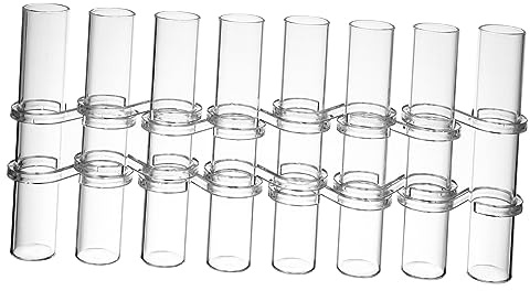 POPETPOP Jarrón de Tubo Transparente de Vidrio para Flores y Plantas Hidroponía Ganchos en Forma de S y Cepillo, Decoración Adecuado para Balcón y Sala
