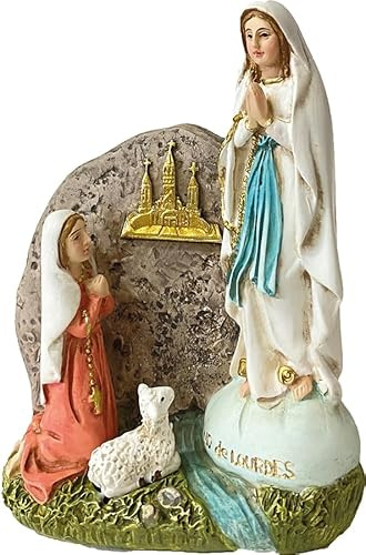 FADEDA Madonna Lourdes/Altura: 8 cm/Pintado a mano/Figuras de Belén detalladas - Decoración de mesa de Navidad cuna Accesorios